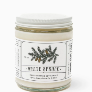 white spruce, woody scent candle